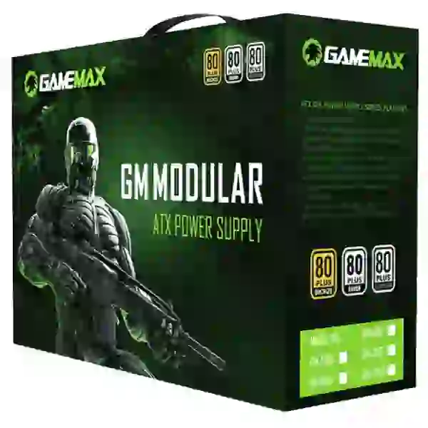 Блок живлення 700 Вт, GameMax GM-700, Black, напівмодульний, 80+ Bronze, Active PFC, 14 см, 3xMolex / 6xSATA / 2x6+2-pin / 1x4+4-pin / 1x20+4-pin, захист OVP / UVP / OCP / OLP / OPP / SCP - 8