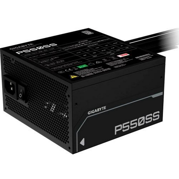 Блок живлення 550 Вт, Gigabyte P550SS, Black, 80+ Silver, Active PFC, 12 см, 2xMolex / 5xSATA / 2x6+2-pin / 1x20+4-pin / 1x4+4-pin, захист OVP/OPP/SCP/UVP/OCP/OTP (GP-P550SS) - 2
