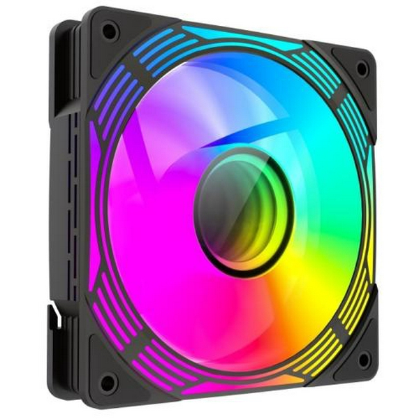 Вентилятор 120 мм, GameMax KF300R, Black, 3 шт, 120х120х25 мм, RGB підсвічування, 800-1600 об/хв, 31.2 дБ, 4-pin (PWM) / 3-pin (RGB), Hydraulic Bearing, 9 Reverse Fan Blade (KF300R BK) - 3