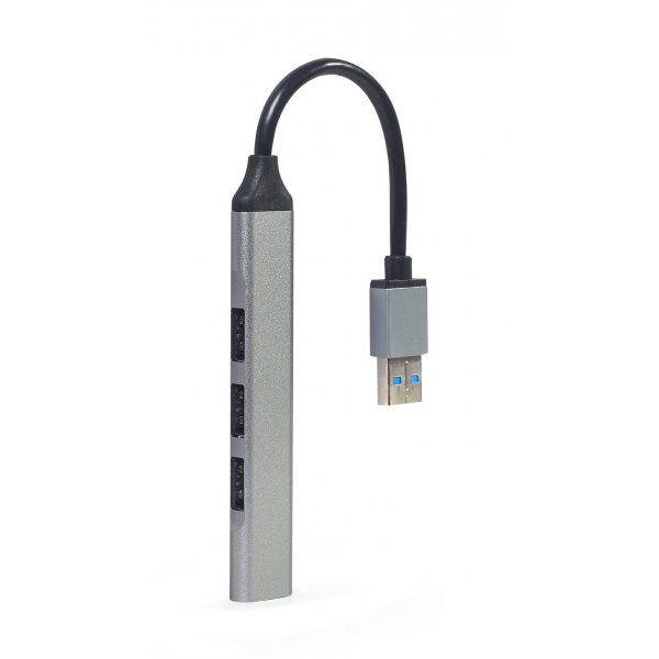 Хаб USB Gembird UHB-U3P1U2P3-02, Grey, USB 3.1 - 1xUSB 3.1 / 3xUSB 2.0, кабель 13 см, алюмінієвий корпус - 7
