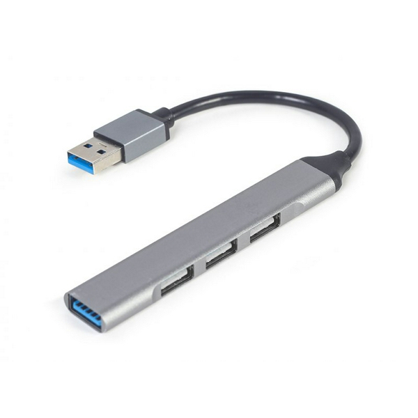 Хаб USB Gembird UHB-U3P1U2P3-02, Grey, USB 3.1 - 1xUSB 3.1 / 3xUSB 2.0, кабель 13 см, алюмінієвий корпус - 9
