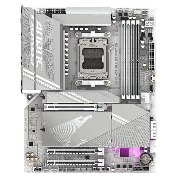 Материнська плата AM5 Gigabyte X870 AORUS ELITE WIFI7 ICE, X870, 4xDDR5, Int.Video (CPU), 4xSATA3, 4xM.2, 1xPCI-E 5.0 x16, 1xPCI-E 4.0 x16, 1xPCI-E 3.0 x16, ALC1220, Realtek 2.5GbE, WiFi 7, Bluetooth 5.4, HDMI/2xType-C, ATX - 2