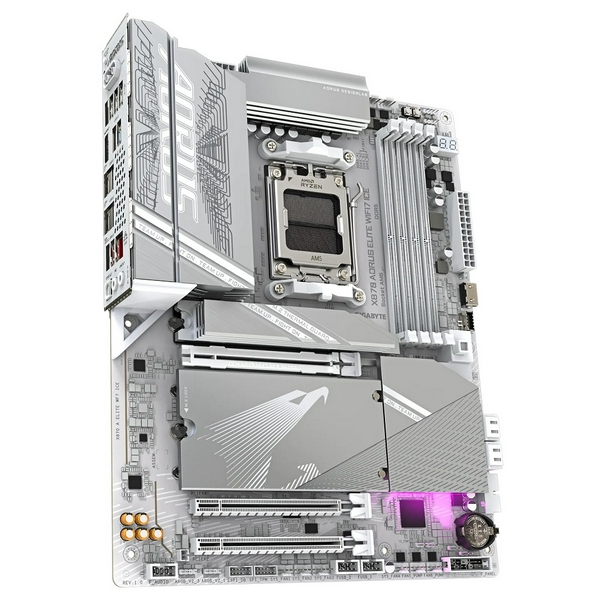 Материнська плата AM5 Gigabyte X870 AORUS ELITE WIFI7 ICE, X870, 4xDDR5, Int.Video (CPU), 4xSATA3, 4xM.2, 1xPCI-E 5.0 x16, 1xPCI-E 4.0 x16, 1xPCI-E 3.0 x16, ALC1220, Realtek 2.5GbE, WiFi 7, Bluetooth 5.4, HDMI/2xType-C, ATX - 3