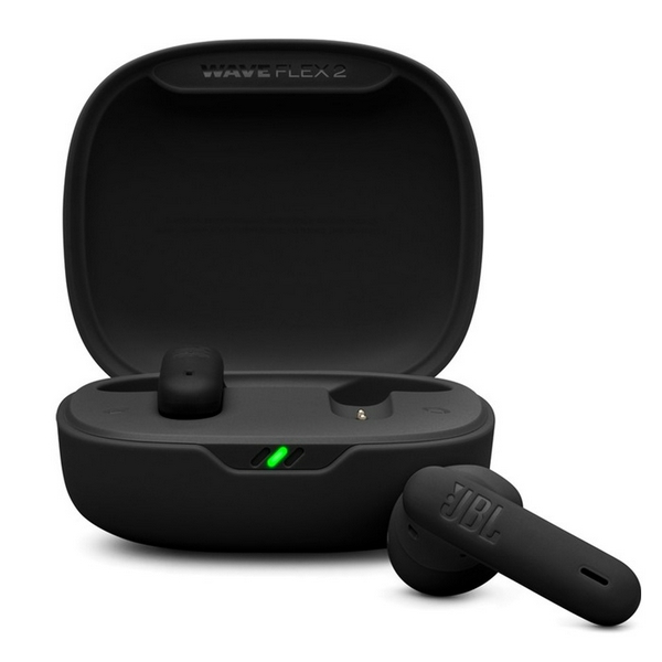 Навушники JBL Wave Flex 2, Black, Bluetooth, мікрофон, ємність акумулятора навушника 45 мА·ч, чохол з функцією зарядки (JBLWFLEX2BLK)
