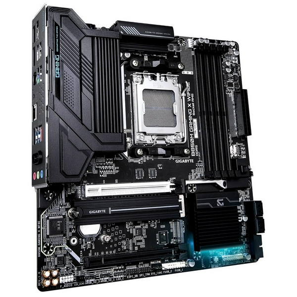 Материнська плата AM5 Gigabyte B850M GAMING X WIFI6E, B850, 4xDDR5, Int.Video (CPU), 4xSATA3, 2xM.2, 1xPCI-E 5.0 x16, 1xPCI-E 3.0 x16, Realtek 7.1, Realtek 2.5GbE, WiFi 6E, Bluetooth 5.3, 7xUSB 3.2 / 8xUSB 2.0, HDMI/2xDP, MicroATX - 3