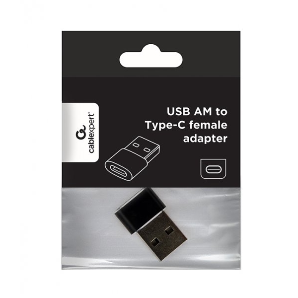 Перехідник Type-C (F) - USB 2.0 (M), Black, Cablexpert (A-USB2-AMCF-02) - 4