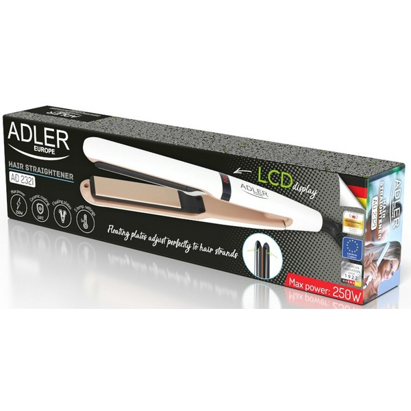 Випрямляч (Праска) для волосся Adler AD-2321, White, 45 Вт, кераміка, довжина 10 см, нагрів до 220°С - 6