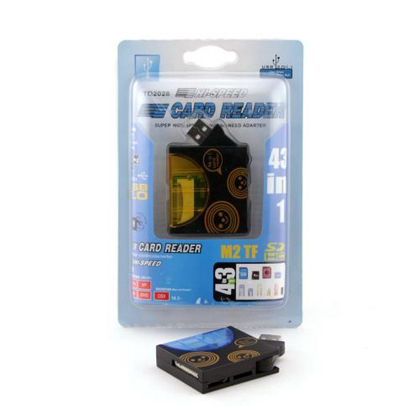 Кардридер USB Atcom TD2028, Black, USB 2.0 - microSD / SD / MS / M2 / xD / CF (14941)