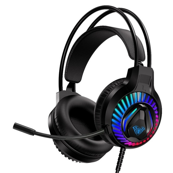 Навушники Aula S605 Wired, Black (6948391235202), Mini jack, USB, RGB підсвічування, дротове підключення, вбудований мікрофон, чутливість мікрофону -42 дБ, чутливість навушників 118 дБ, кабель 2 м - 2