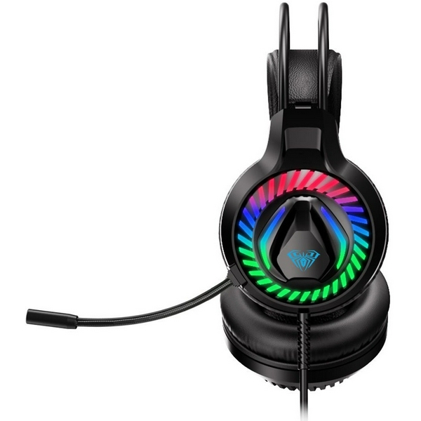 Навушники Aula S605 Wired, Black (6948391235202), Mini jack, USB, RGB підсвічування, дротове підключення, вбудований мікрофон, чутливість мікрофону -42 дБ, чутливість навушників 118 дБ, кабель 2 м - 4