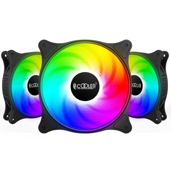 Вентилятор 120 мм, PcCooler FX-120 ARGB, Black, 3 шт, 120х120х25 мм, 1000-2000 об/хв, 18-33.2 дБ, 4-pin (PWM) / 3-pin (ARGB), гідродинамічний підшипник - 6