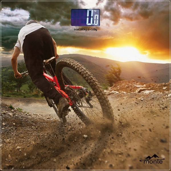 Ваги підлогові Monte МТ-6011-5, електронні, дисплей, максимальна вага 180кг, матеріал поверхні загартоване скло, розмір: 26х26 см, живлення 2*AAA (до комплекту не входять)