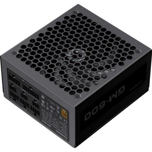 Блок живлення 600 Вт, GameMax GM-600, Black, модульний, 80+ Bronze, 14 см, 2xMolex / 3xSATA / 2x6+2-pin / 1x4+4-pin / 1x20+4-pin, захист OVP / UVP / OTP / OCP / OLP / OPP / SCP - 3