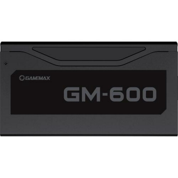 Блок живлення 600 Вт, GameMax GM-600, Black, модульний, 80+ Bronze, 14 см, 2xMolex / 3xSATA / 2x6+2-pin / 1x4+4-pin / 1x20+4-pin, захист OVP / UVP / OTP / OCP / OLP / OPP / SCP - 7