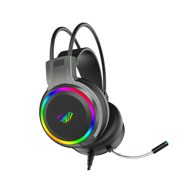 Навушники Aula S608 Wired, Black (6948391235509), Mini jack, USB, RGB підсвічування, дротове підключення, вбудований мікрофон, чутливість мікрофону -38 дБ, чутливість навушників 115 дБ, кабель 2 м - 3