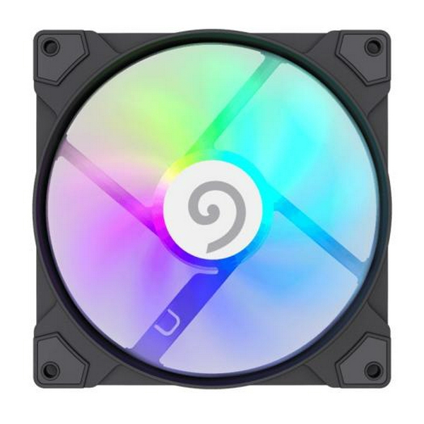Вентилятор 140 мм, GameMax FN14A-S5, Black, 140х140х25 мм, ARGB підсвічування, 600-1400 об/хв, до 30 дБ, 4-pin (PWM, 50 см) / 3-pin (ARGB, 50 см), гідродинамічний підшипник