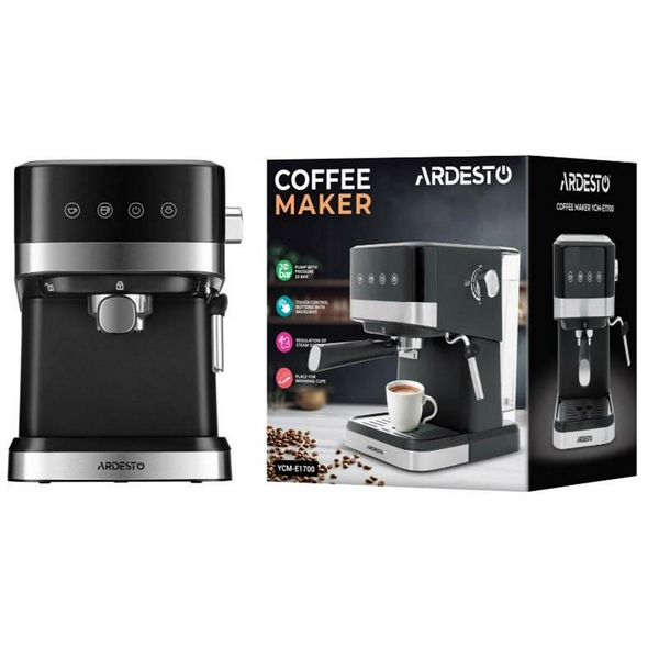Кавоварка Ardesto YCM-E1700, 1050W, еспресо ріжкова, резервуар для води 1.5 л, для 2 чашок