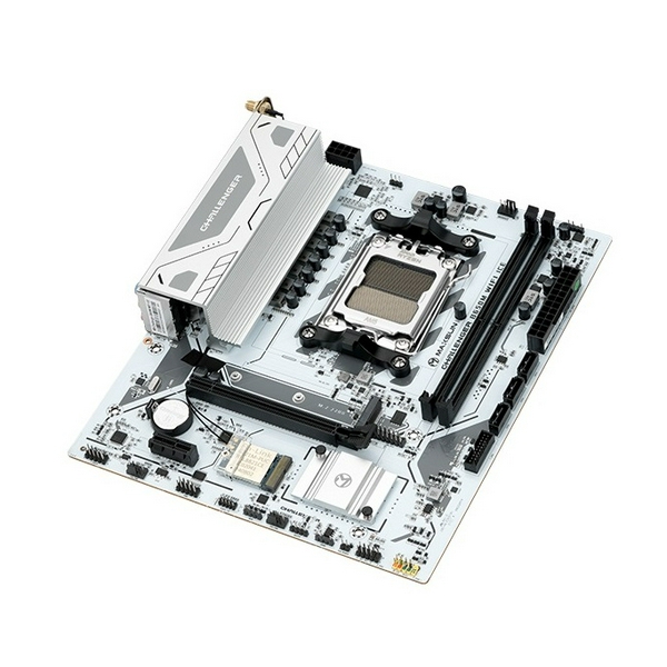 Материнська плата AM5 Maxsun Terminator B650M WIFI ICE, B650, 4xDDR5, Int.Video (CPU), 4xSATA3, 2xM.2, 1xPCI-E 4.0 x16, 1xPCI-E 3.0 x4, 1xPCI-E 3.0 x1, ALC897, RTL8125BG, RTL8852BE, BT5.2, RGB sync, 4xUSB3.2/4xUSB2.0/1xUSB-C, DP/HDMI, Micro ATX - 2