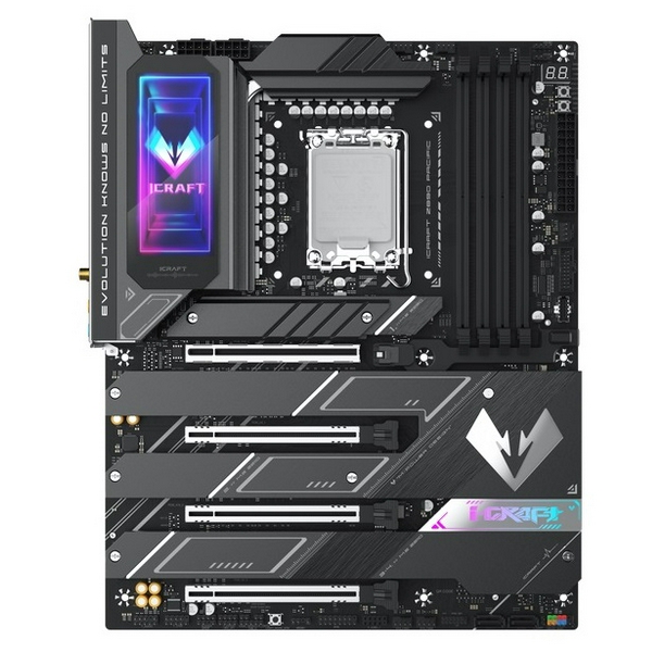 Материнська плата LGA1851, Maxsun iCraft Z890 PACIFIC, Z890, 4xDDR5, Int.Video(CPU), 4xSATA3, 1xPCI-E 16x 5.0, 1x PCI-E 8x 5.0, 2xPCI-E 4x 4.0, 4xM.2, RTL8126, 9xUSB3.2, 2*Type-C, DP/HDMI, WIFI7+BT5.4, 16 Phase, Debug, ARGB, ATX - 2