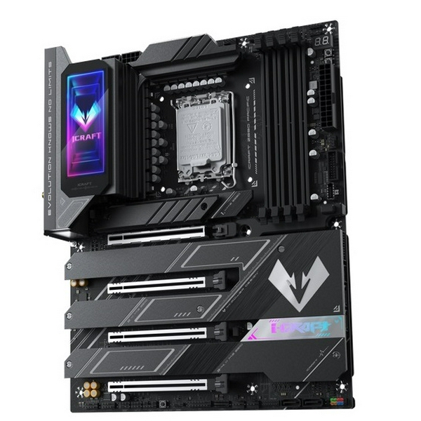 Материнська плата LGA1851, Maxsun iCraft Z890 PACIFIC, Z890, 4xDDR5, Int.Video(CPU), 4xSATA3, 1xPCI-E 16x 5.0, 1x PCI-E 8x 5.0, 2xPCI-E 4x 4.0, 4xM.2, RTL8126, 9xUSB3.2, 2*Type-C, DP/HDMI, WIFI7+BT5.4, 16 Phase, Debug, ARGB, ATX - 4