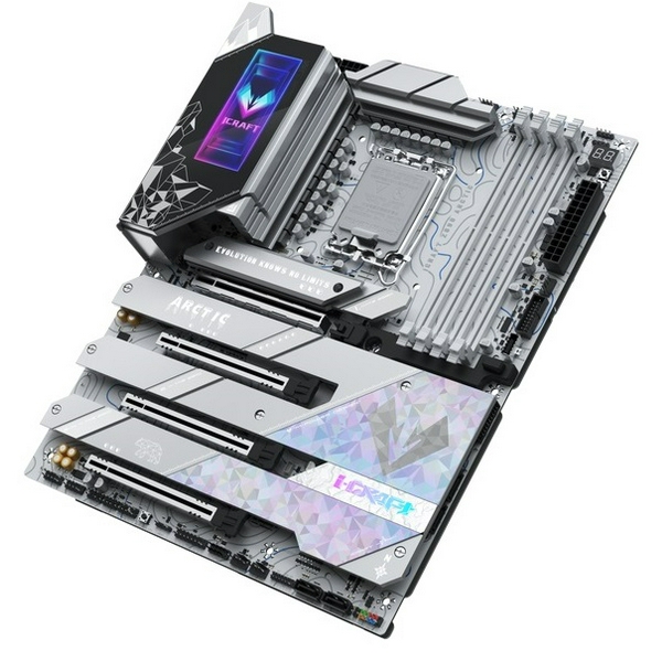 Материнська плата LGA1851, Maxsun iCraft Z890 ARCTIC, Z890, 4xDDR5, Int.Video(CPU), 4xSATA3, 1xPCI-E 16x 5.0, 1x PCI-E 8x 5.0, 2xPCI-E 4x 4.0, 4xM.2, RTL8126, 9xUSB3.2, 2*Type-C, DP/HDMI, WIFI7+BT5.4, 16 Phase, Debug, ARGB, ATX - 6
