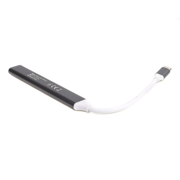 Хаб USB Maxxter HU3C-4P1PD-01, Grey, Type-C 3.0 - 1xType-C 3.0 (100 Вт) / 1xType-C 2.0 / 1xUSB 3.0 / 2xUSB 2.0, кабель 12 см, алюмінієвий корпус - 3
