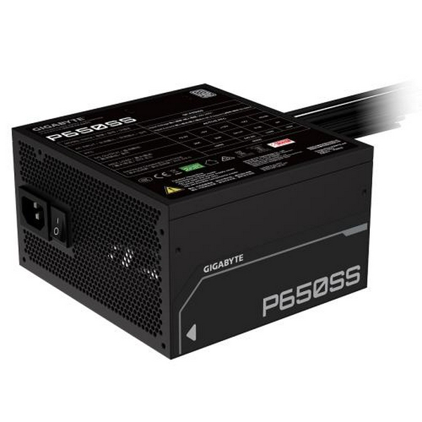 Блок живлення 650 Вт, Gigabyte P650SS, Black, 80+ Silver, Active PFC, 12 см, 3xMolex / 5xSATA / 2x6+2-pin / 1x20+4-pin / 2x4+4-pin, захист OVP/OPP/SCP/UVP/OCP/OTP (GP-P650SS)