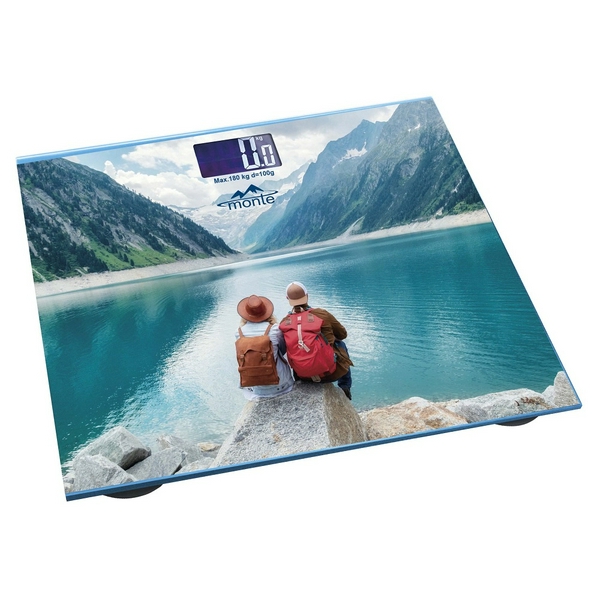 Ваги підлогові Monte МТ-6011-3, електронні, дисплей, максимальна вага 180кг, матеріал поверхні загартоване скло, розмір: 26х26 см, живлення 2*AAA (до комплекту не входять)