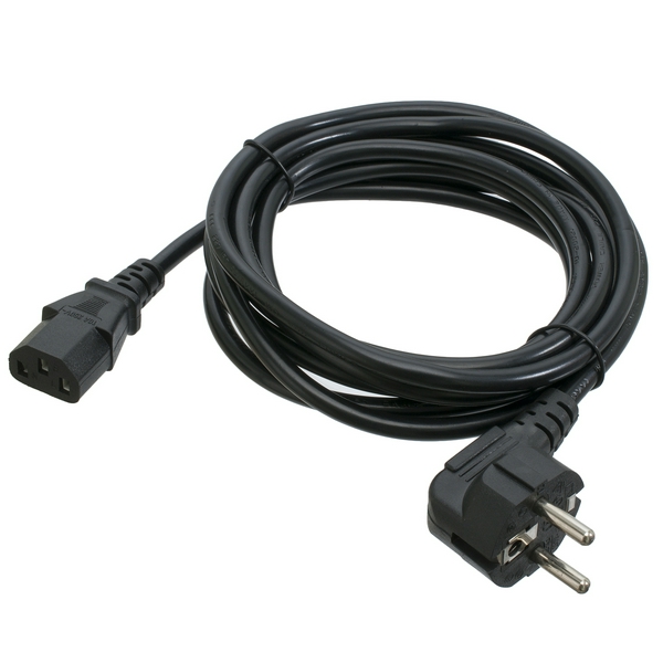 Кабель живлення від мережі PC-186, Black, 3 м, Patron, CEE 7/7 - IEC C13, 3x0.75 мм² (PN-POW-30)