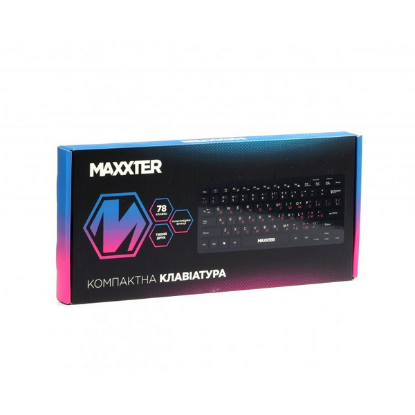 Клавіатура Maxxter KBM-C01B-UA, Black, USB, 78 кнопок, 1.8 м - 5