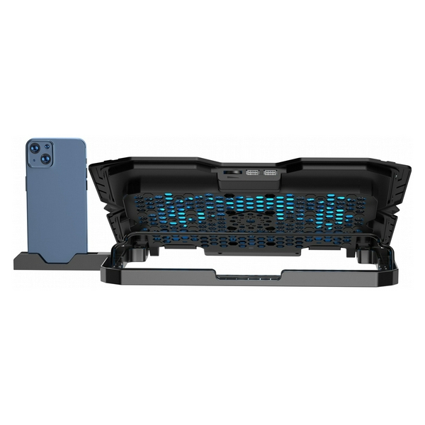 Підставка для ноутбука до 15.6" GamePro CP627, Black, RGB підсвічування, 1 х 125 мм, 4 х 60 мм вентилятор (28 dB 3200 rpm), метал/пластик, 2xUSB 2.0, 360 x 255 x 28 мм, 800 г - 3
