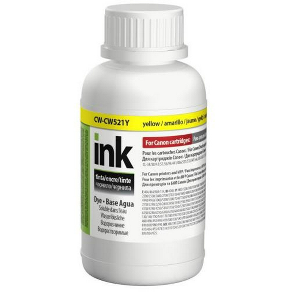 Чорнило ColorWay Canon CL-38/41/51/441/511/513, CLI-8/521/426, Yellow, 200 мл, водорозчинне (CW-CW521Y02)