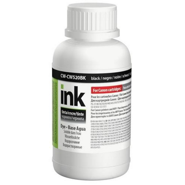 Чорнило ColorWay Canon PG-37/40/50/440/510/512, PGI-5/425/520/525/550, CLI-8/426/521, Black, 200 мл, водорозчинне (CW-CW520BK02)