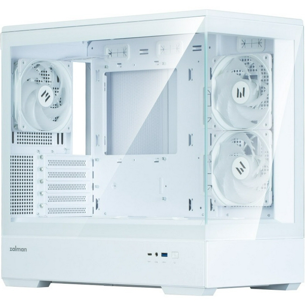 Корпус Zalman P30 V2, White, Mini Tower, без БЖ, для Micro ATX / Mini ITX, 1xType-C / 1xUSB 3.0, макс. CPU - 173 мм / VGA - 420 мм, 3x120 мм ARGB, бічна та передня панелі із загартованого скла - 4
