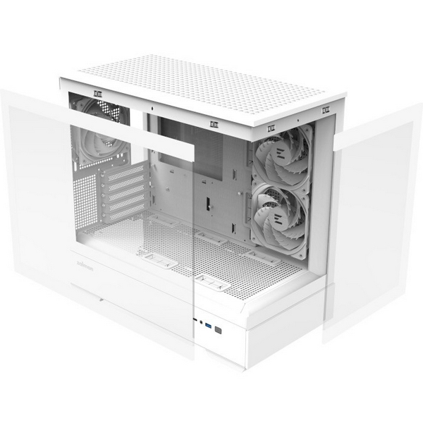 Корпус Zalman P30 V2, White, Mini Tower, без БЖ, для Micro ATX / Mini ITX, 1xType-C / 1xUSB 3.0, макс. CPU - 173 мм / VGA - 420 мм, 3x120 мм ARGB, бічна та передня панелі із загартованого скла - 8