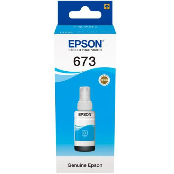 Чорнило Epson 673, Cyan, для L800/805/810/850/1800, 70 мл (C13T67324A)