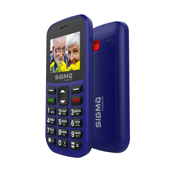 Мобільний телефон Sigma mobile Comfort 50 Easy Type-C, Blue, "бабусефон", 2 Mini-SIM, дисплей 1.77" кольоровий (160x128), моноблок, SC6531E, підтримка microSD (max 32GB), BT, Cam 0.3Mp, 1000 mAh - 3