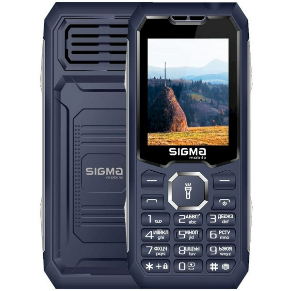 Мобільний телефон Sigma mobile X-style 341 BRO Blue, 2 Nano-SIM, дисплей 2.4" кольоровий (240x320), моноблок, підтримка microSD (max 32Gb), FM, BT, 4050 mAh