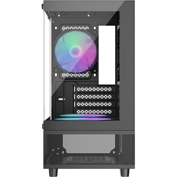 Корпус 1stPlayer Mi2-A-BK-2F7R-1F7, Black, без БЖ, Mini Tower, Micro ATX / Mini ITX, 1xUSB 3.0 / 1xUSB 2.0, макс. CPU - 165 мм / VGA - 310 мм, 3x120 мм ARGB, бічна панель із загартованого скла - 4