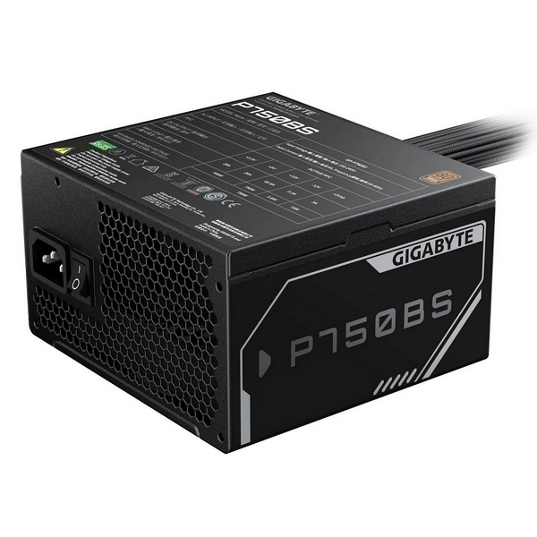 Блок живлення 750 Вт, Gigabyte P750BS, Black, 80+ Bronze, 120 мм FDB, 1xMolex / 7xSATA / 4x6+2-pin / 2x4+4-pin / 1x20+4-pin, захист OVP/OPP/SCP/UVP/OCP/OTP (GP-P750BS)