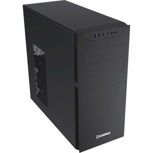 Корпус GameMax MT833-2U3 Black, без БЖ, Miditower, ATX/MicroATX/Mini-ITX, 2хUSB 3.0,2хUSB 2.0, 441х185х420 мм, 0.5мм (MT833-2U3) - 3