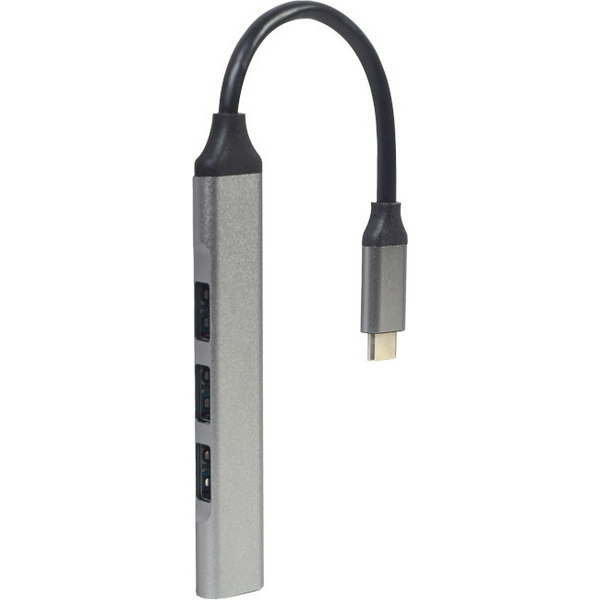 Хаб USB Gembird UHB-CM-U3P1U2P3-03, Grey, Type-C 3.1 - 1xUSB 3.0 / 3xUSB 2.0, кабель 13 см, алюмінієвий корпус - 2