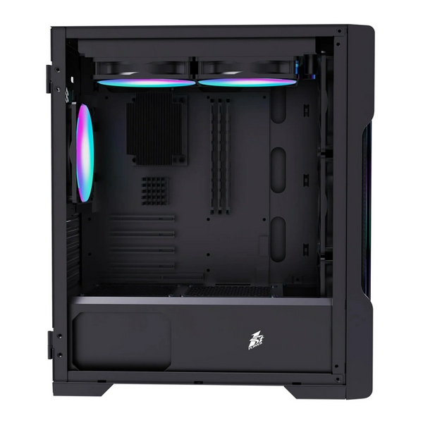 Корпус 1stPlayer T3, Black, без БЖ, Mini Tower, Micro ATX / Mini ITX, 1xUSB 3.0 / 2xUSB 2.0, макс. CPU - 165 мм / VGA - 305 мм, 4x120 мм RGB, бічна панель із загартованого скла (T3-BK-4F1) - 4