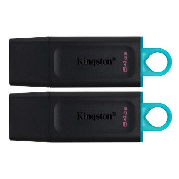 Флеш накопичувач USB 64Gb Kingston DataTraveler Exodia, Black/Teal, USB 3.2 Gen 1, 2 шт у комплекті (DTX/64GB-2P)