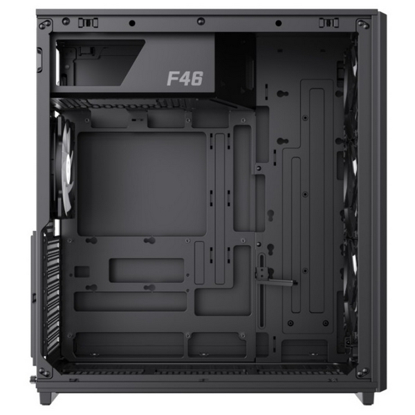 Корпус GameMax F46, Black, без БЖ, Mini Tower, ATX / Micro ATX / Mini ITX, Type-C / 2xUSB 3.0, макс. CPU - 169 мм / VGA - 350 мм, 4x120 мм ARGB, бічна панель із загартованого скла - 9