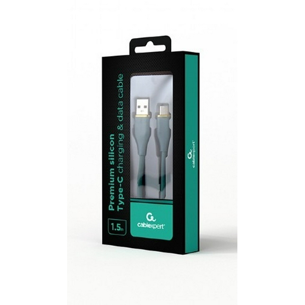 Кабель USB AM - Type-C, 1.5 м, Green, Cablexpert, 2.1A (CC-USB2S-AMCM-1.5M-G) - 2