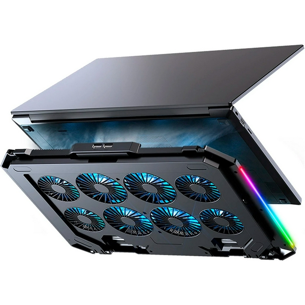 Підставка для ноутбука до 17" GamePro CP795, Black, RGB підсвічування, 4 х 80 мм, 4 х 70 мм вентилятор (25 dB 2320 rpm), метал/пластик, 2xUSB 2.0, 395 x 265 x 30 мм, 910 г, регулювання швидкості вентиляторів та кута нахилу - 3