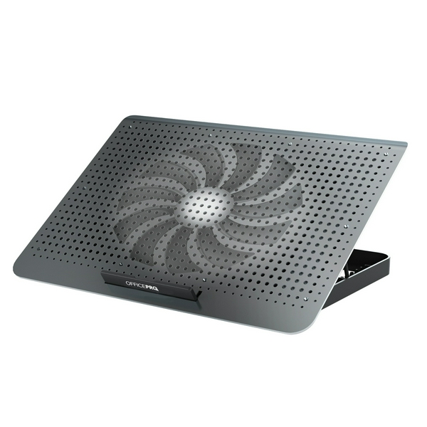 Підставка для ноутбука до 17" OfficePro CP500B, Black, 2хUSB, вентилятор (1 x 180 мм), алюміній/пластик, регулювання куту нахилу та швидкості вентиляторів, навантаження до 2.8 кг