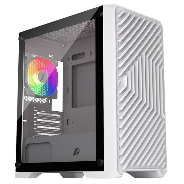 Корпус 1stPlayer T5-WH-4F1-W, White, без БЖ, Mini Tower, Micro ATX / Mini ITX, 1xUSB 3.0 / 2xUSB 2.0, макс. CPU - 165 мм / VGA - 330 мм, 4x120 мм ARGB, бічна панель із загартованого скла