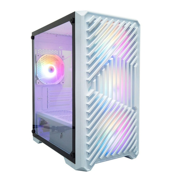 Корпус 1stPlayer T5-WH-4F1-W, White, без БЖ, Mini Tower, Micro ATX / Mini ITX, 1xUSB 3.0 / 2xUSB 2.0, макс. CPU - 165 мм / VGA - 330 мм, 4x120 мм ARGB, бічна панель із загартованого скла - 3